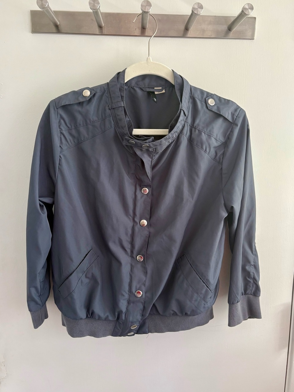 H&M Women's Lightweight Button-Front Bomber Jacket